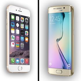 iPhone 6 (venstre) og Galaxy S6 Edge er markedets argeste konkurrenter i de to leirene akkurat nå.