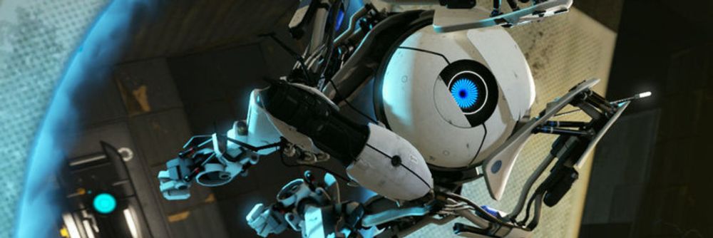 Portal er ett av spillene undertegnede har hatt det mest gøy med de siste årene. Her er en av robotene fra spillet.