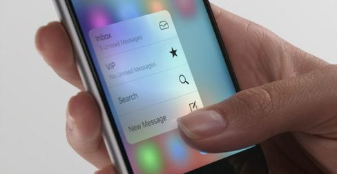 3D Touch er integrert i menyene og gir helt nye muligheter.