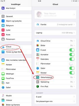Here you can create backup via iCloud. After & # xE5; having clicked on & # xE5; Backup, you can choose & # xE5; backup automatically or manually. 