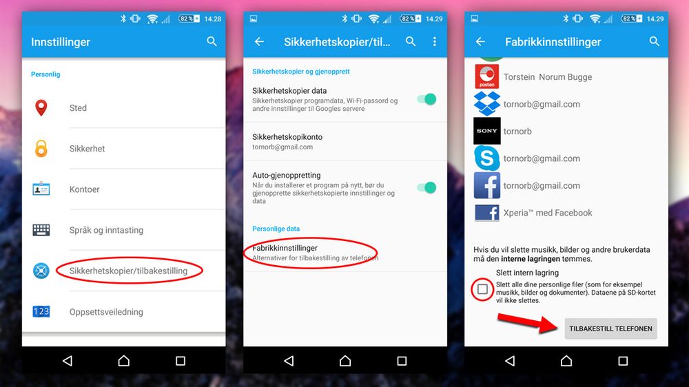 Slik fabrikkinnstiller du Android.
