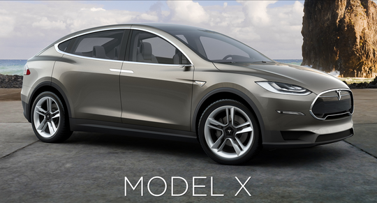Model X, slik den akkurat nå fremstår på Teslas hjemmesider.