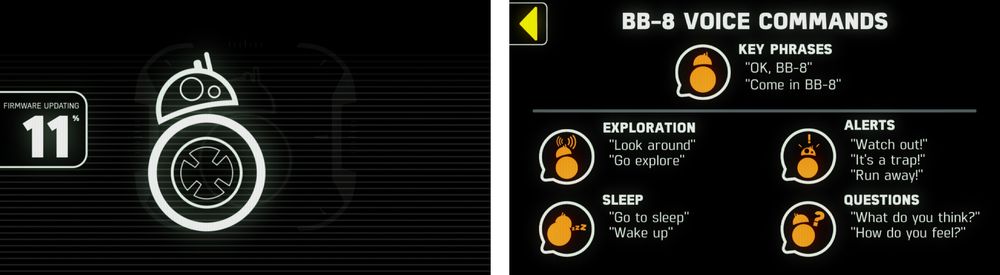 Noe av det første som skjedde da vi startet BB-8 første gang var at den ville oppdatere programvaren. Det er forresten støtte for talestyring i appen. Den virker noenlunde greit men har fortsatt ikke så mange funksjoner å vise til.
