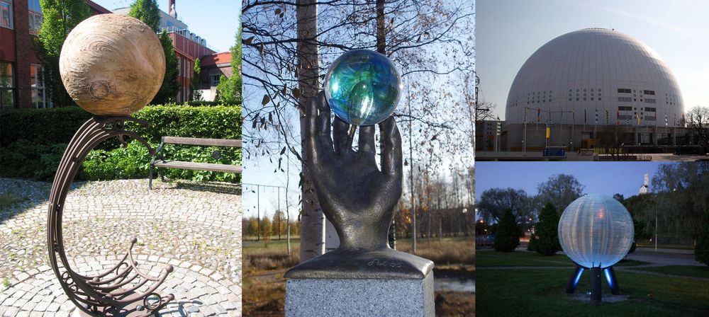 Noen av markeringene i Sweden Solar System. Fra venstre: Venus, Sedna, Solen og Neptun.