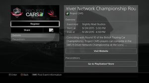Hendelse for Project Cars.