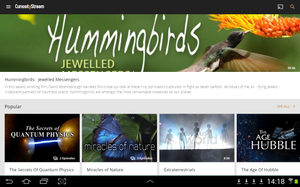 Slik tar tjenesten seg ut på et Android-nettbrett.