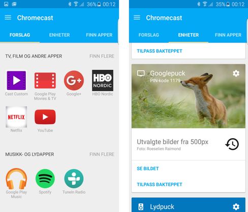 Den nye Chromecast-appen er lett å bruke, men har betydelig mindre funksjonalitet her til lands enn i USA.