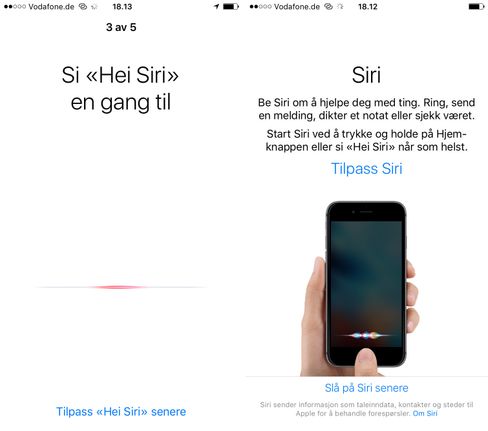 Siri er endelig tilgjengelig for nordmenn. Ved første oppstart vil taleassistenten ha litt opplæring.