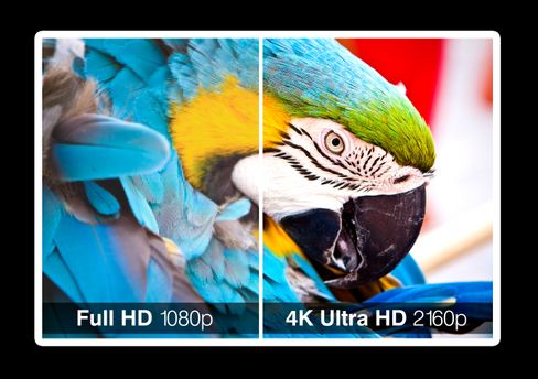 Her kan du se forskjellen i skarphet mellom Full HD og 4K UHD.