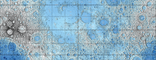 Slik ser det topografiske kartet ut. Dess mørkere farge, dess lavere punkt (og omvendt).