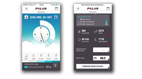 Polar-appen er pent designet, og inneholder det meste av info du trenger.