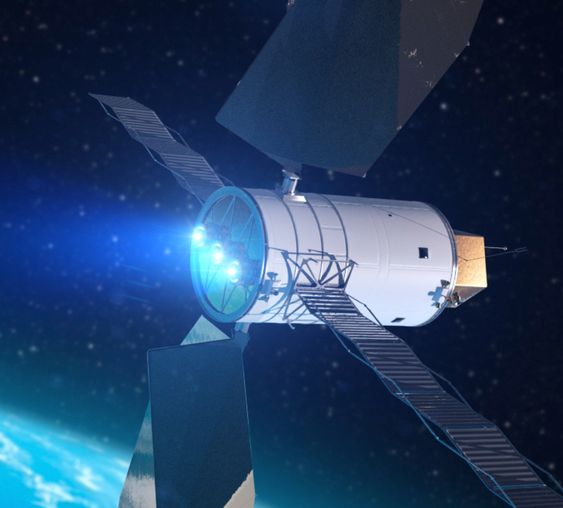 Konseptbilde av Solar Electric Propulsion-systemet.