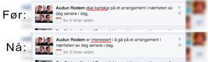Før og etter. Ikke veldig stor forskjell, altså.