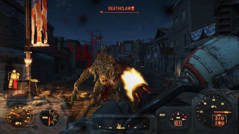 Kampen mot en Deathclaw er litt mer rettferdig når du er utstyrt med Power Armor og minigun.