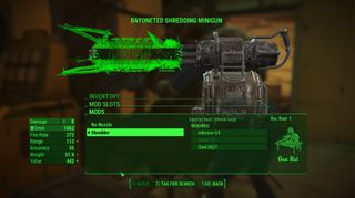 Minigun som kverner fiendene til suppe om de kommer for nærme.
