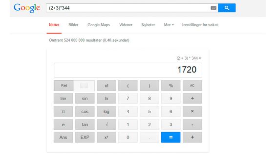Google har en praktisk kalkulator innebygget. 