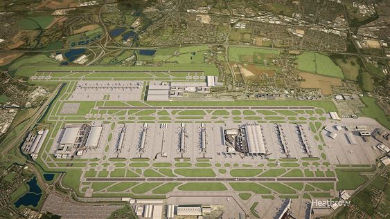 Heathrow utenfor London er verdens tredje travleste lufthavn målt i passasjerer. Etter mye om og men ligger det nå an til at Heathrow bygges ut med en tredje rullebane og en ny terminal nord for det eksisterende anlegget. 