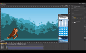 Adobe Animate får mange nye verktøy. Dette er et bilde av grensesnittet.