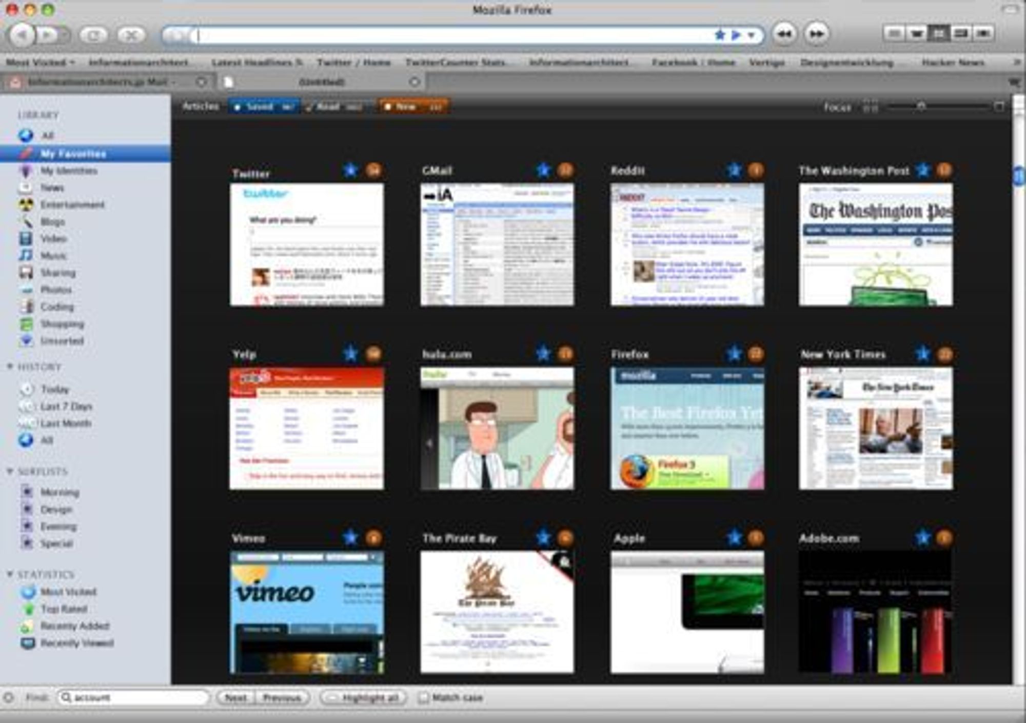 Firefox á la iTunes. Illustrasjon: Oliver Reichenstein