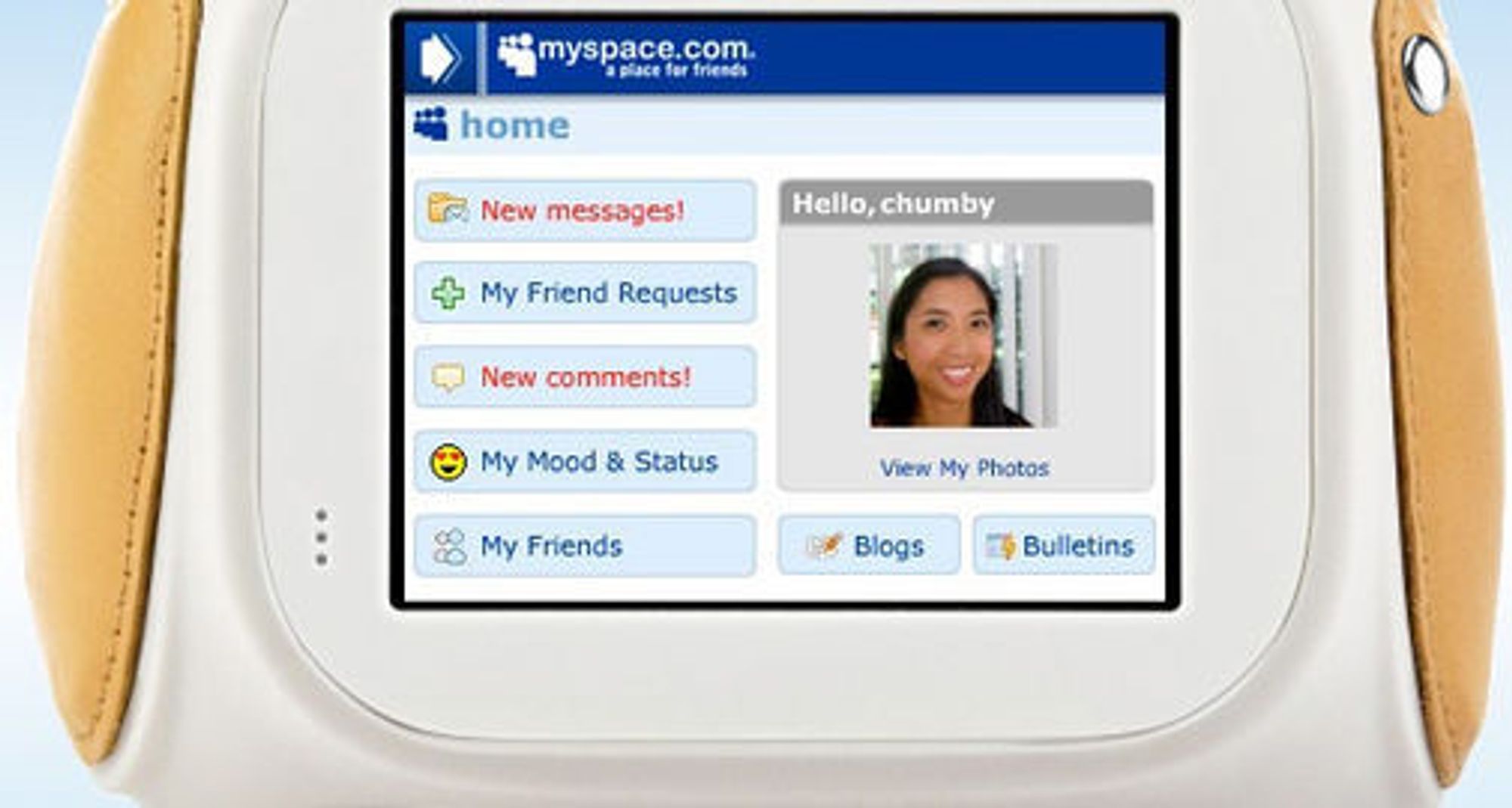 Chumby med MySpace-widget