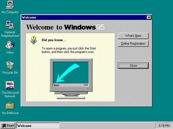 Windows 95 oppstartsskjerm