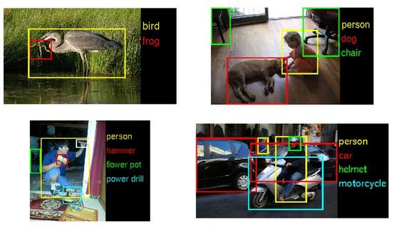 Eksempler på bilder og objekter som gjenkjennes i ImageNet-konkurransene.