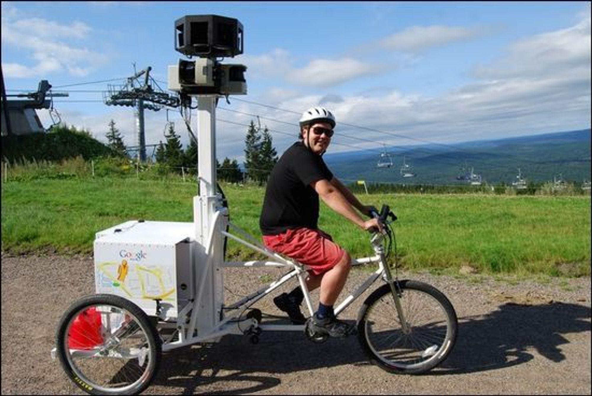 I 2010 syklet Google-ansatte rundt med dette utstyrt i Nordmarka i Oslo.