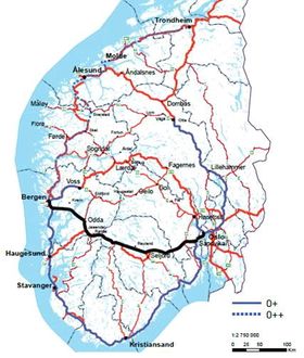 Statens Vegvesen foreslår at denne traseen blir ny hovedvei mellom Oslo og Bergen.  