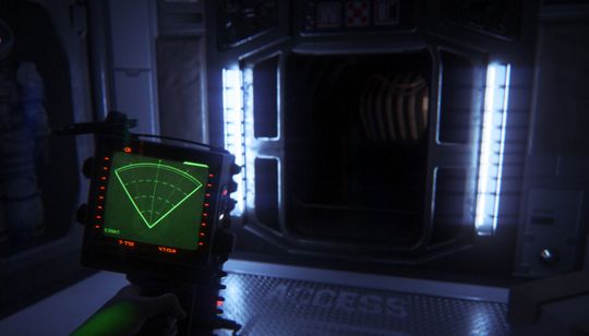 Lydbildet i Alien: Isolation forsterker den skumle stemningen. Et lite utslag på bevegelsessensoren går hardt ut over nervene.