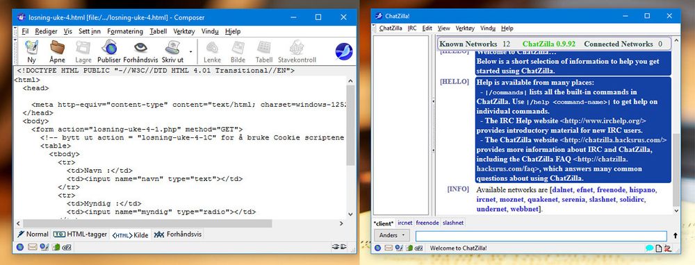 HTML-editoren er svært enkel, det samme er IRC-klienten. Begge verktøy må kunne sies å være for spesielt interesserte, være kun som en nødløsning å regne.