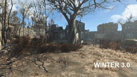 Vinter og sne, en «vault dweller» suser av sted!