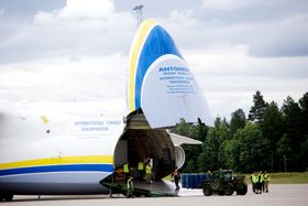 An-225 ble brukt til å frakte militært utstyr hjem fra Afghanistan i 2014.