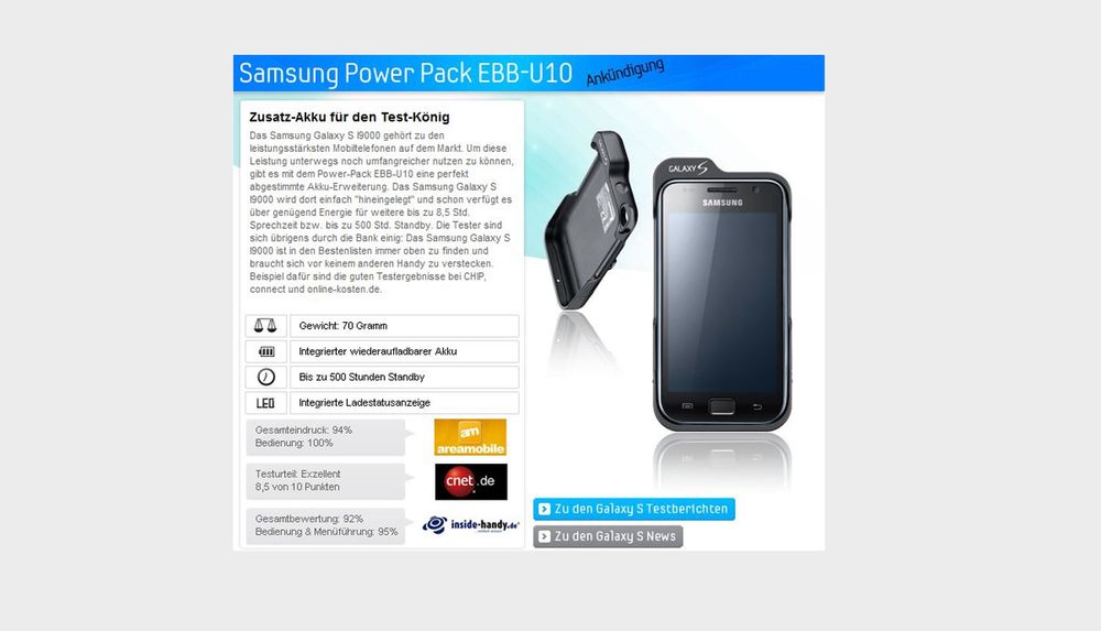 Få ekstra strøm til Galaxy S
