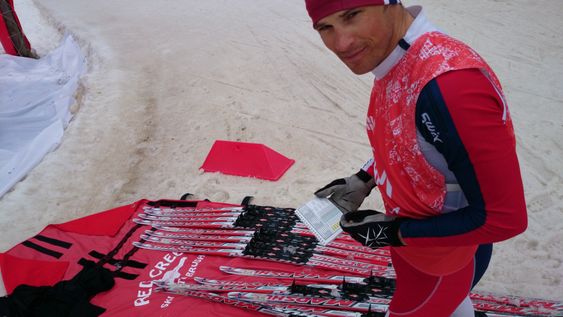 Felix Breitschädel tester skistrukturer i Sotsji. 