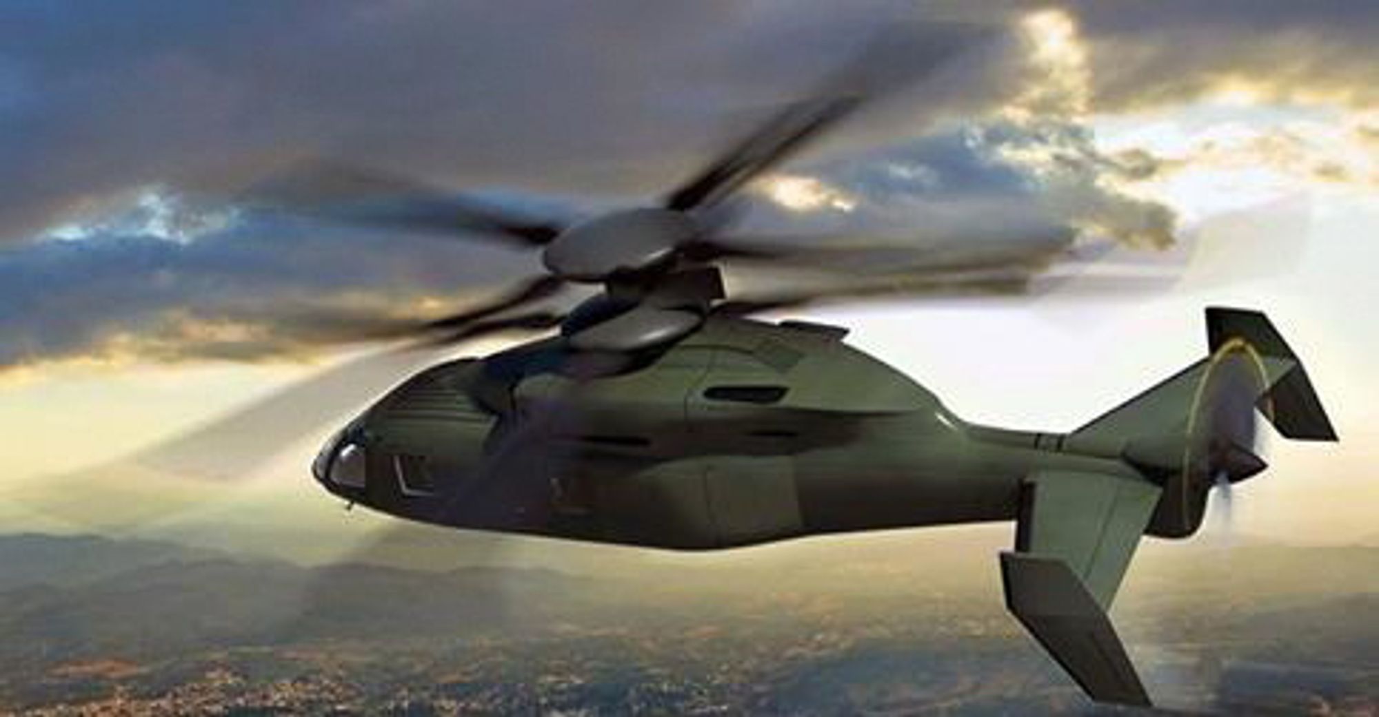 Illustrasjon av hvordan SB>1 Defiant fra Sikorsky-Boeing kan bli. Prototypen skal i lufta i 2017. 