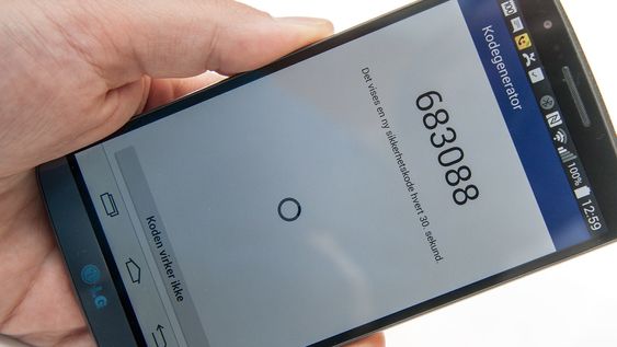 Facebook-appen kan brukes til å generere engangskoder til innlogging på tjenesten. 