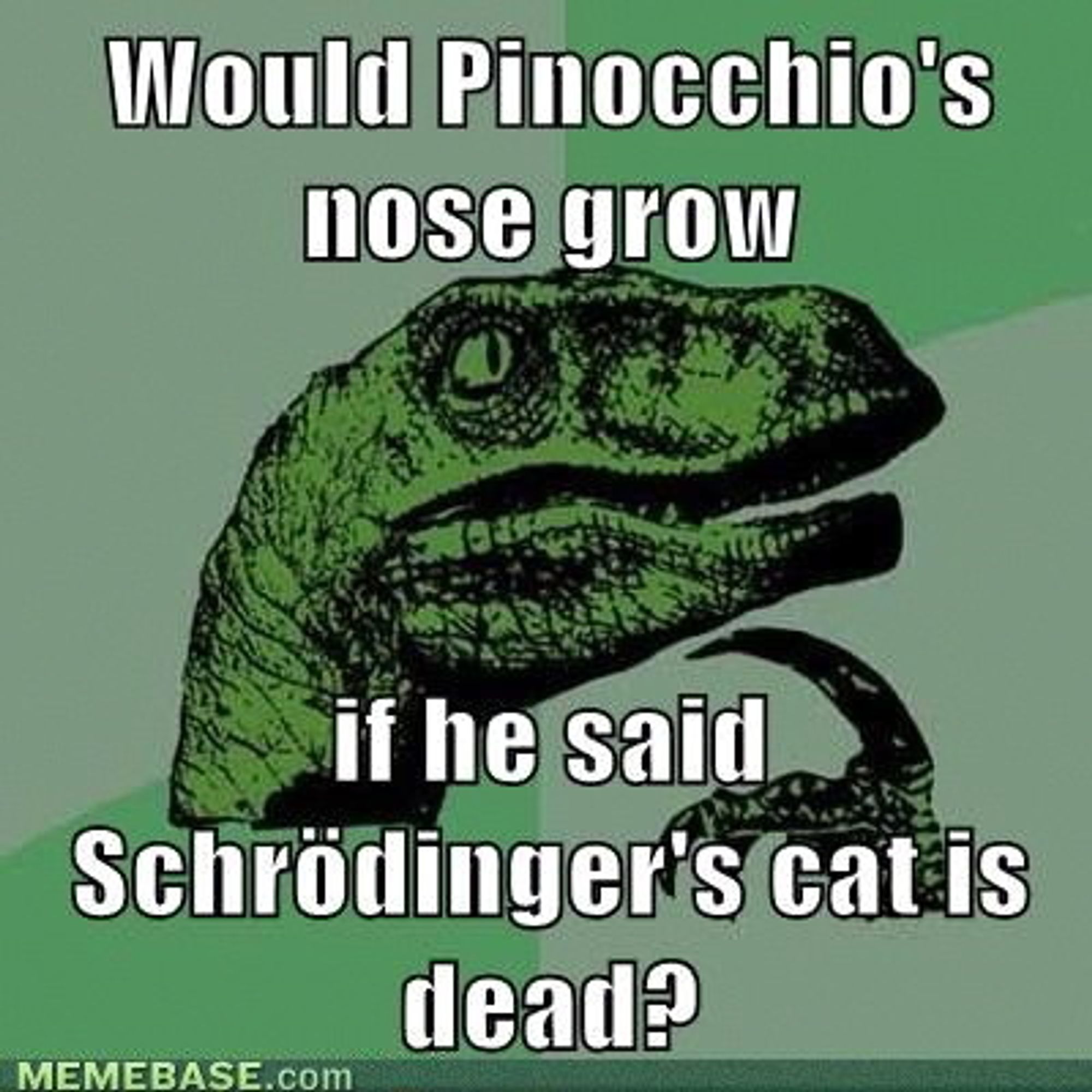 Kvantemekanikk er en hjernevrider og er gjenstand for mange humoristiske "memes", spesielt rundt Schrödingers katt. 