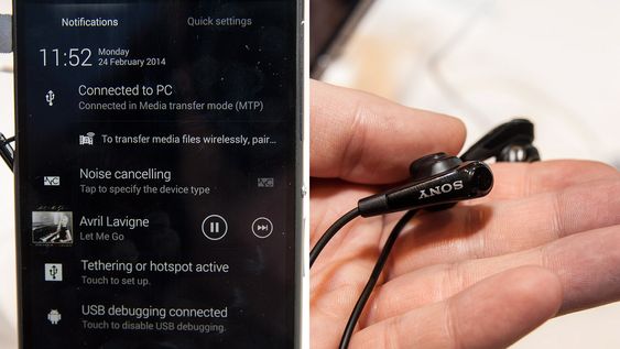 Sony Xperia Z2 har støyfjerning integrert. Du må bruke spesielle øreplugger med mikrofon integrert, men den øvrige jobben gjøres av telefonen. 