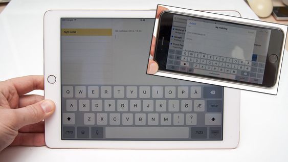 Vi undrer litt over hvorfor noen av nyhetene på iPhone 6 ikke har fulgt med over på iPad, som snarveiene på tastaturet på iPhone 6 Plus. 