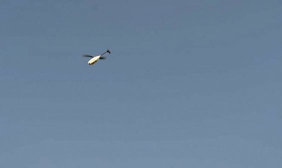 Her er et Black Hornet i lufta på rekognoseringsoppdrag i forbindelse med operasjon Qalb i Helmand-provinsen. 
