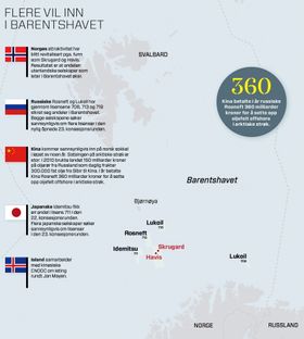 På inntog i arktiske strøk: Flere utenlandske aktører ønsker å sikre seg andeler i den norske delen av Barentshavet.