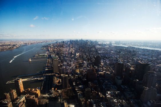 Utsikten over sørlige Manhattan fra nye World Trade Center. 