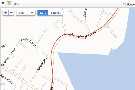 Som regel er GPS-tegningen i kartet så nøyaktig at du kan se hvilken side av veien du har løpt på. 