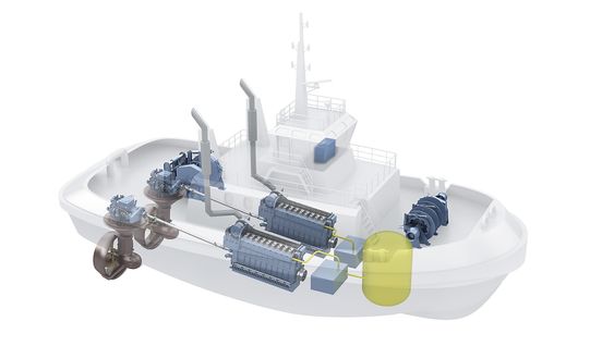 TAUBÅT: Rolls-Royce skal levere de to LNG-motorene, framdroiftssystem og annet utstyr til de to taubåtene Buksér og Berging har utviklet sammen med Marin Design. Det blir verdens to første gassdrevne.