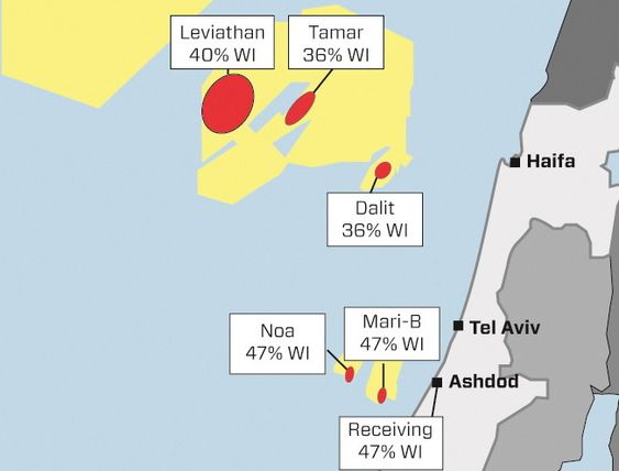 GIGANTFUNN: Leviathan og Tamar er de to største oljefunnene utenfor Israel 