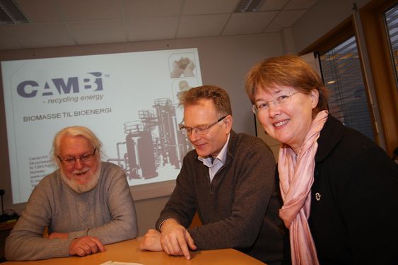 MILJØKAMERATER: Siden 1989 har Cambi AS utviklet teknologien som effektivt gjør biologisk avfall til biogass. Her er teknologisjef Odd Egil Solheim, Norman Weisz (kontraktdirektør)  og Merete Norli (teknologidirektør).