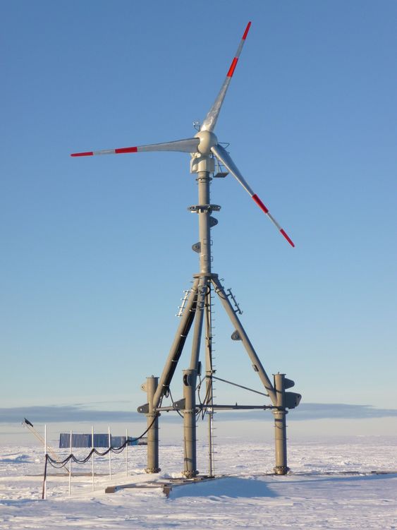 Anbefalt vindmølle på Troll i Antarktis.