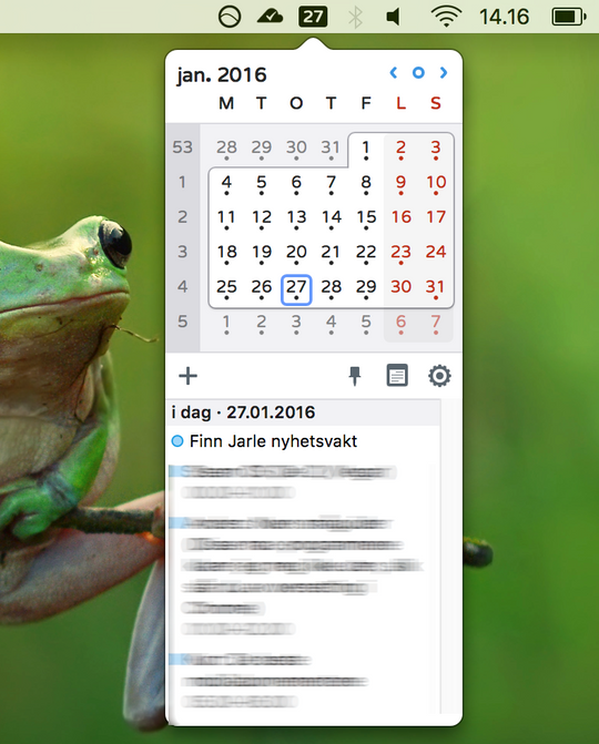 Itsycal gir OS X en skikkelig kalenderfunksjon fra oppgavelinjen.