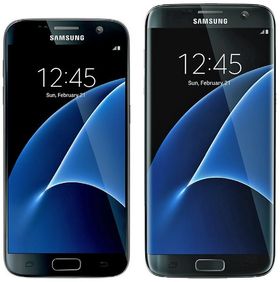 Slik skal Samsung Galaxy S7 (venstre) og S7 Edge bli, ifølge den kjente ryktemakeren @evleaks.