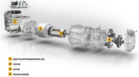 Utvidet oversikt over hovedkomponentene i Renaults R240-motor.
